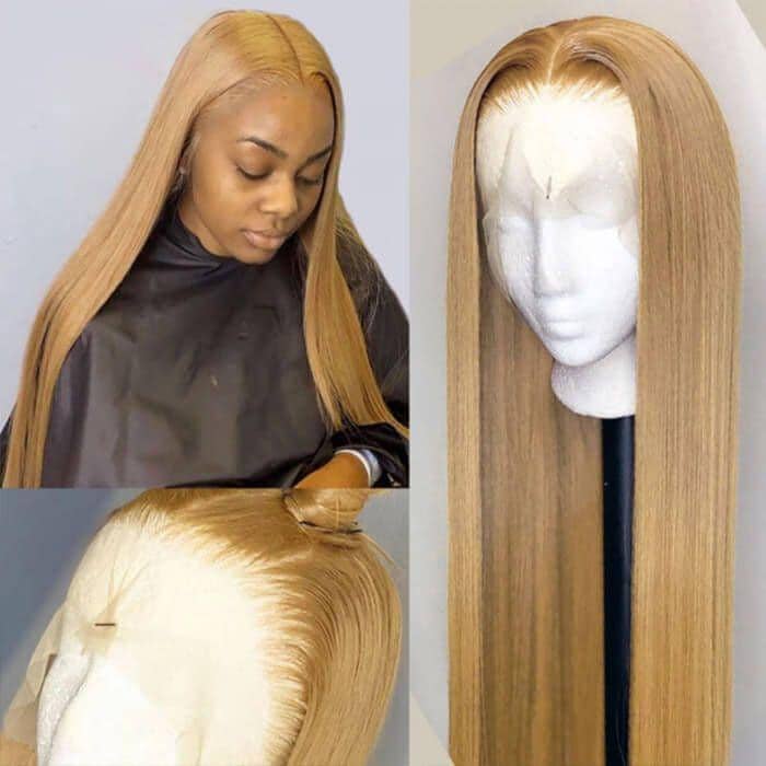 Grawwhair #27 Colored Straight Hair, Colored Lace Front Wigs, Human Hair Wigs, Transparent Lace Wigs, Pre Plucked wigs