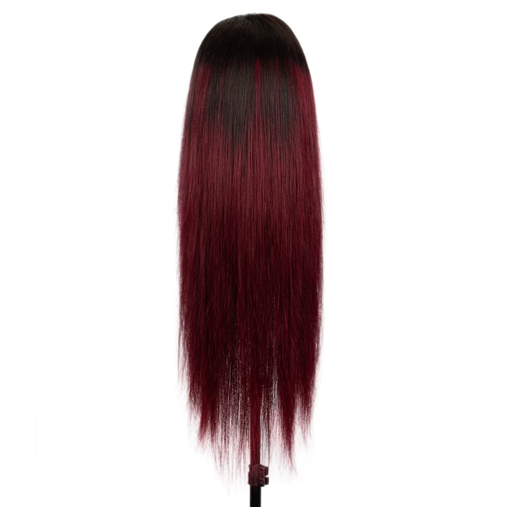 Grawwhair Ombre Burgundy 13x4 Straight Lace Front Wigs Human Hair Wig