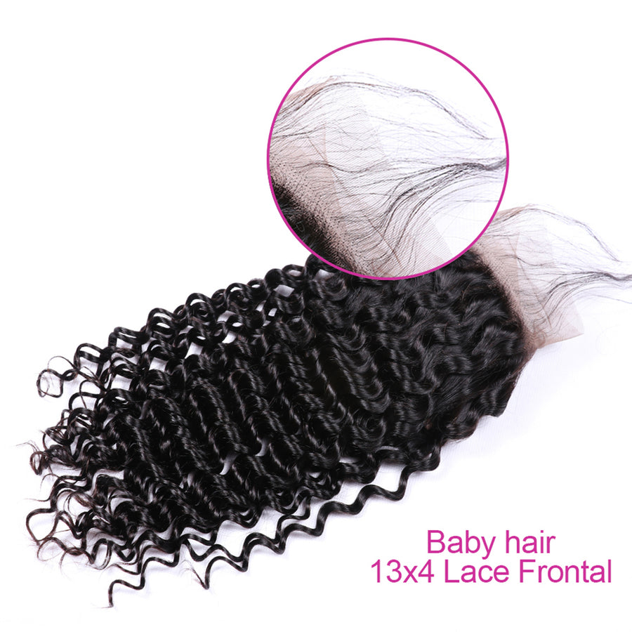 Grawwhair Sell Deep Wave 13x4/13x6 Frontal Transparent Lace Ear To Ear Brazilian Virgin Hair Frontal