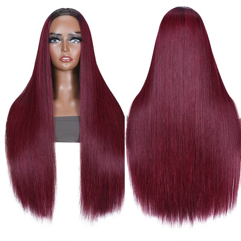 Grawwhair Ombre Straight V Part Wig No Leave Out Upgraded V Part Wig