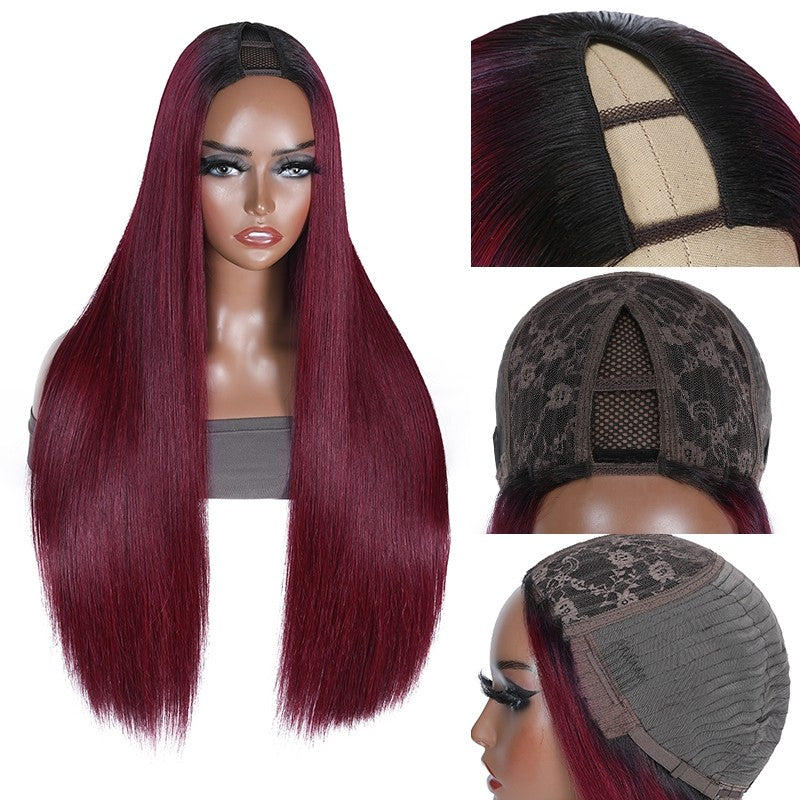 Grawwhair Ombre Straight V Part Wig No Leave Out Upgraded V Part Wig
