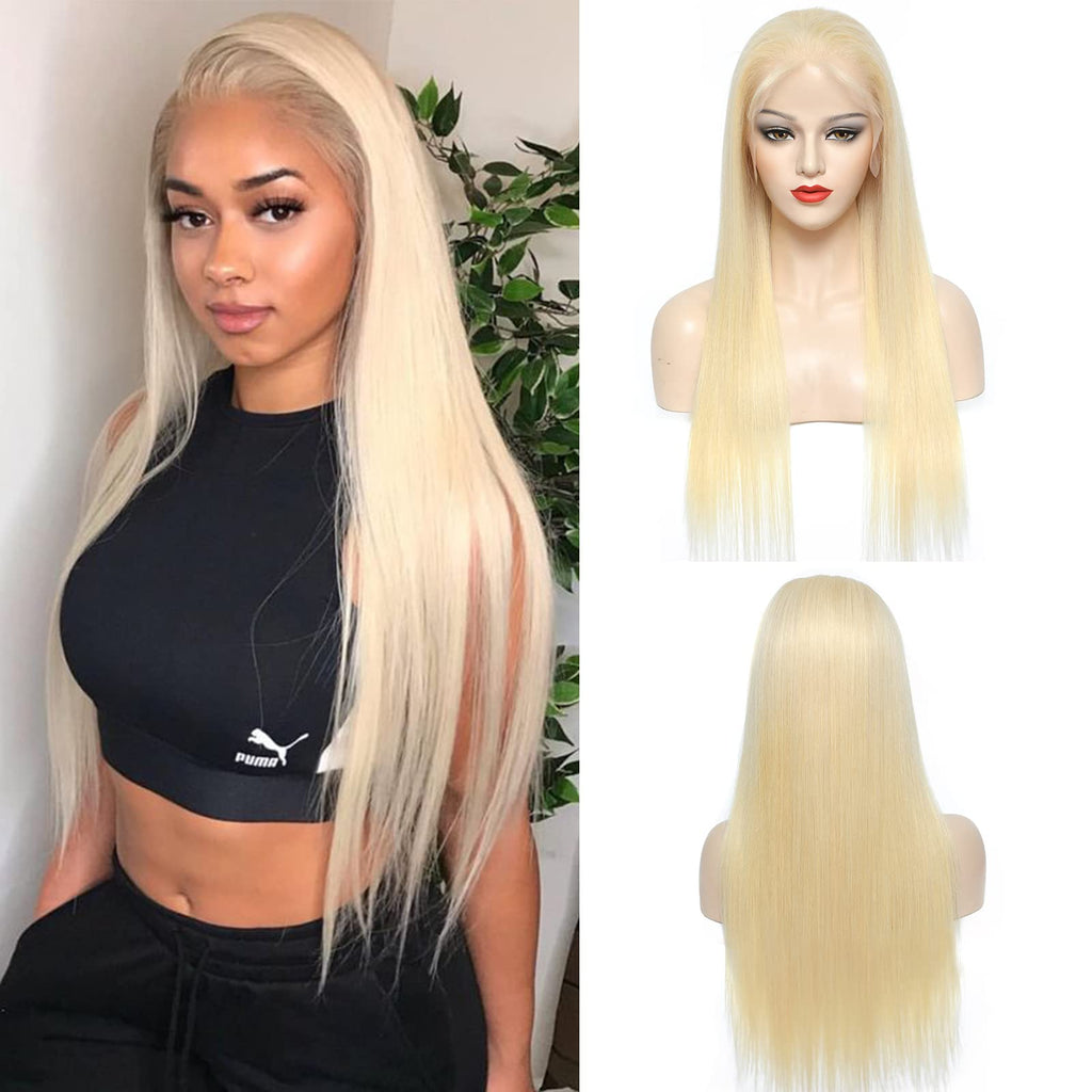 Grawwhair 613 Blonde Straight 13×4 Lace Frontal Wig Human Virgin Hair