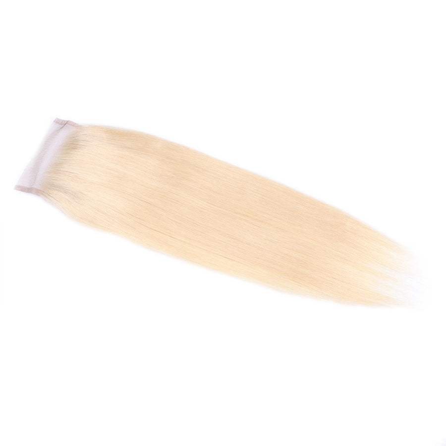 Grawwhair 613 Blonde Straight 4x4/5x5 Lace Closure Brazilian Human Hair Closure