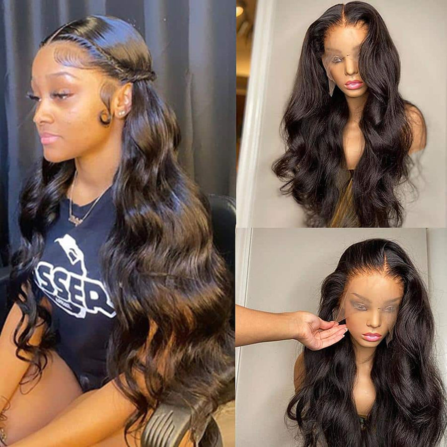 Grawwhair Body Wave 13x6 Transparent Lace Front Wig 100% Human Virgin Hair