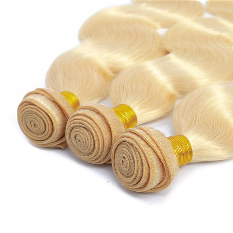 Grawwhair Brazilian Body Wave Hair 3  Bundles 613 Blonde Color Bundle