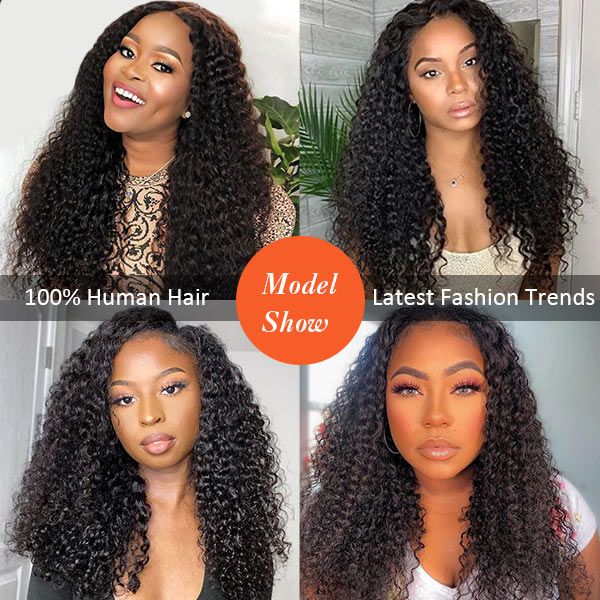 Grawwhair Curly Wave V and U Part Wig 100% Human Hair Wigs