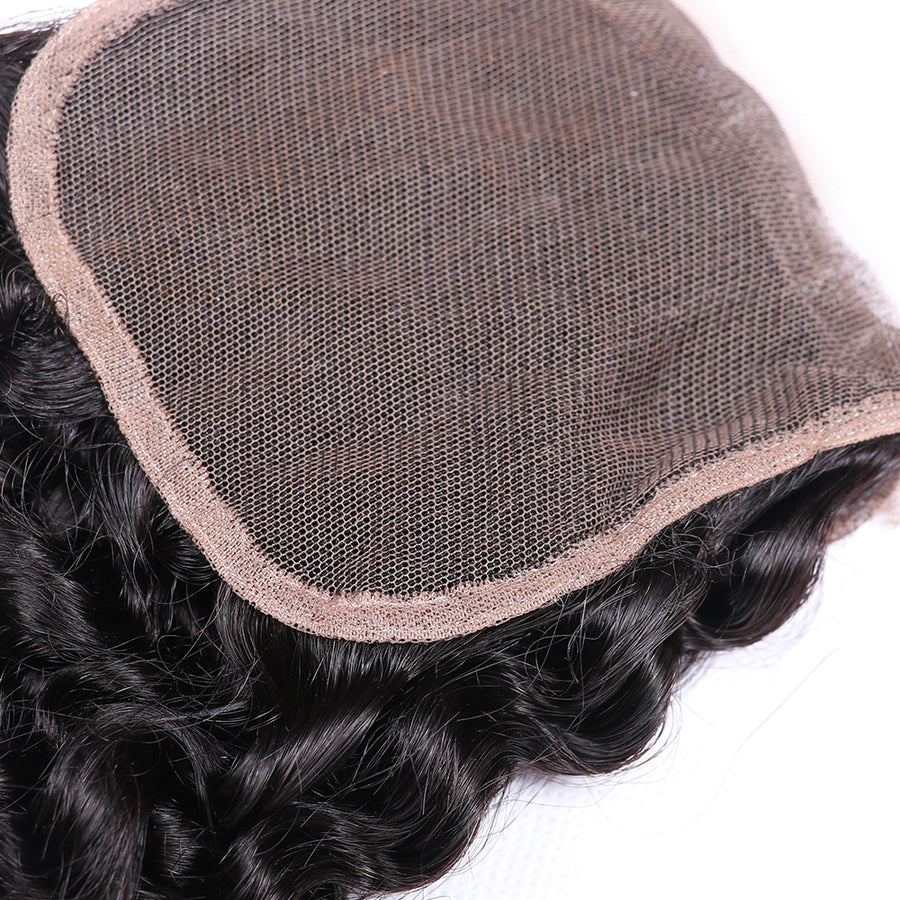 Grawwhair Curly Wave 4x4/5x5/6x6 Lace Closure Brazilian Virgin Hair Closures Pre Plucked With Baby Hair