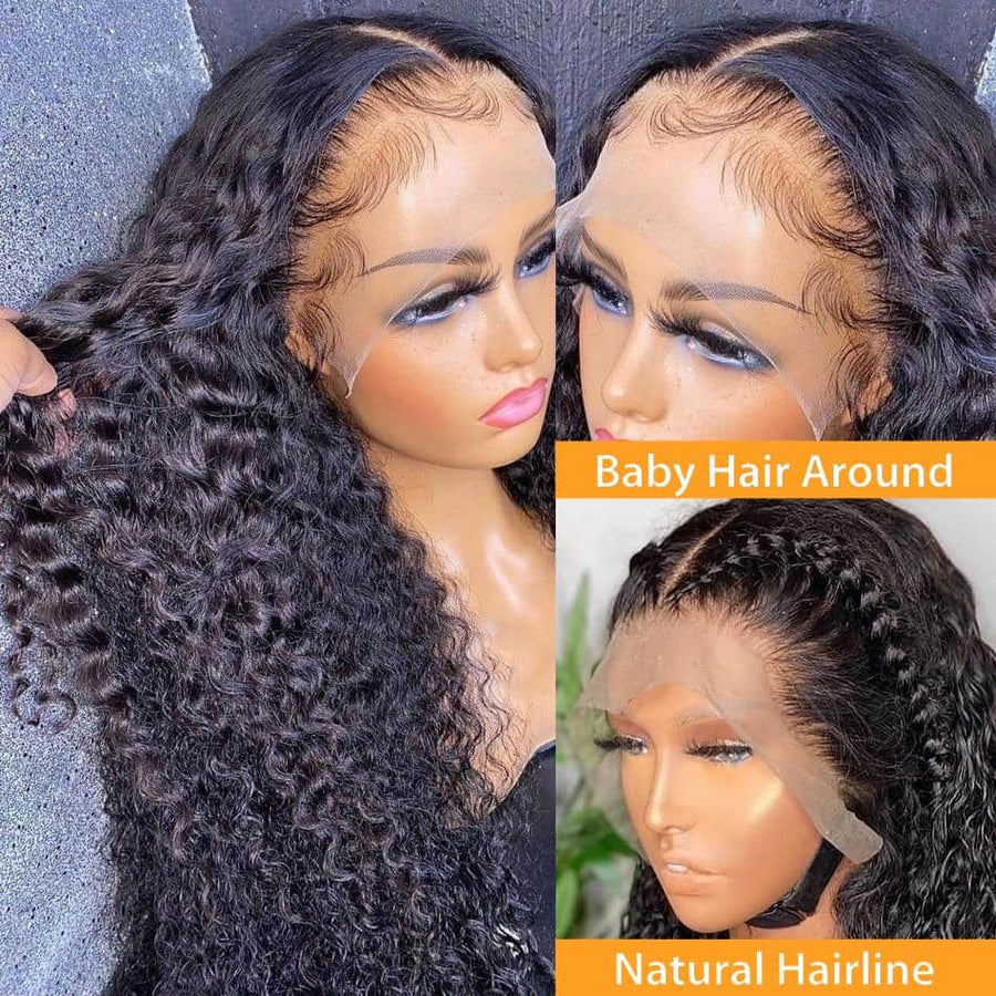 Grawwhair Deep Curly Transparent 13x6 Lace Front Wig Virgin Human Hair