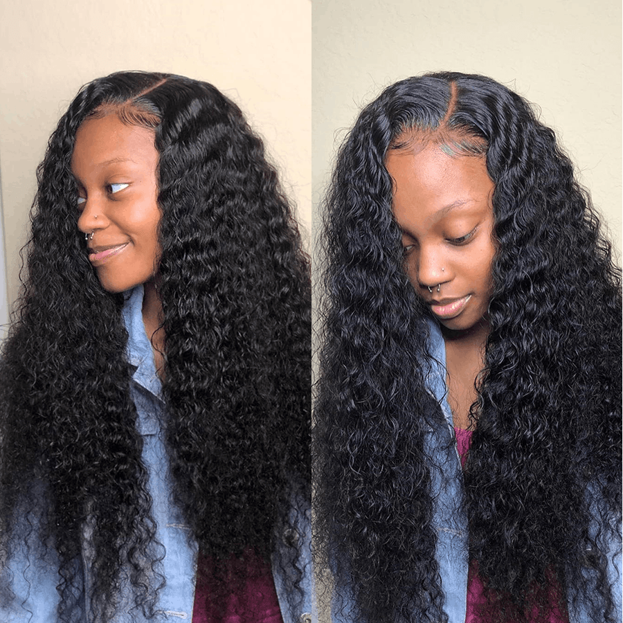 Grawwhair Deep Curly Transparent 13x6 Lace Front Wig Virgin Human Hair