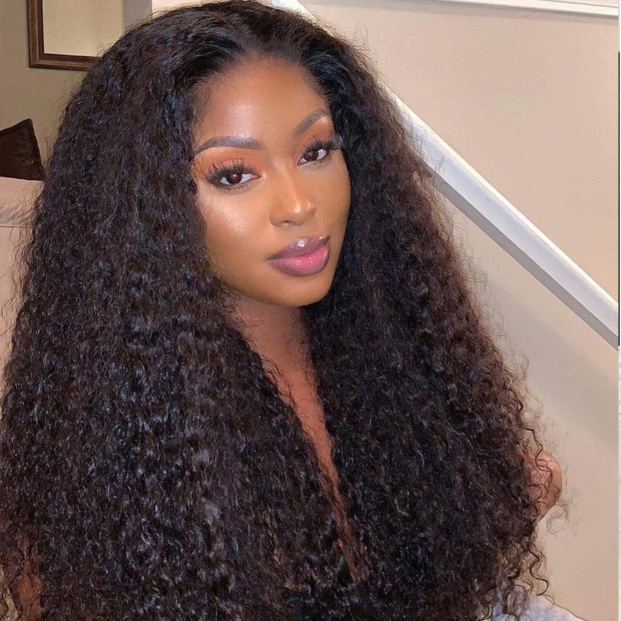 Grawwhair Deep Curly 13x1 T Part Lace Front Wig Brazilian Human Hair Wigs