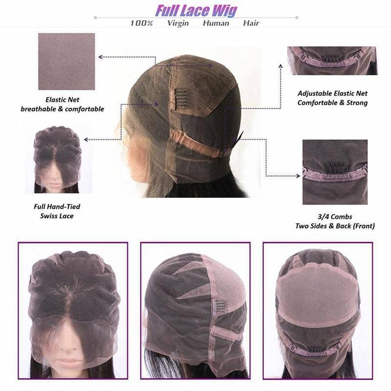 Grawwhair Deep Wave Transparent Full Lace Wig 100% Virgin Human Hair