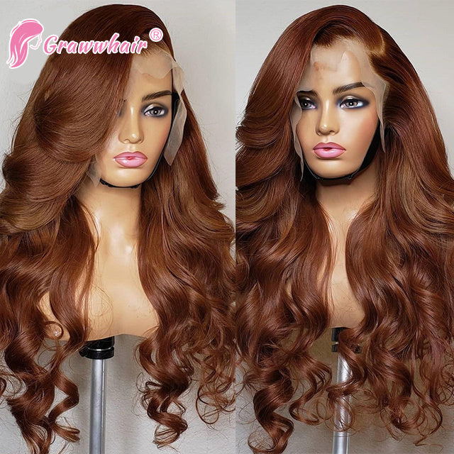 Grawwhair colorful lace wig 13x4 brown Body Wave Wig
