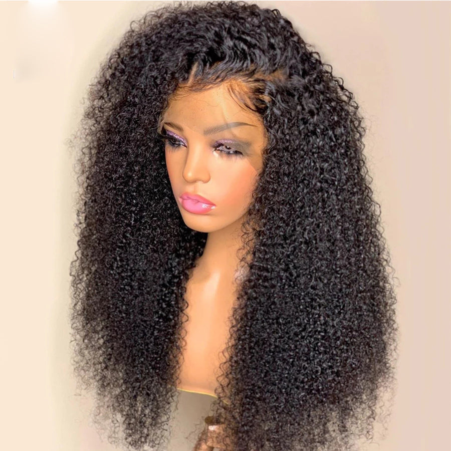 Grawwhair Kinky Curly Transparent Full Lace Wig Human Virgin Hair