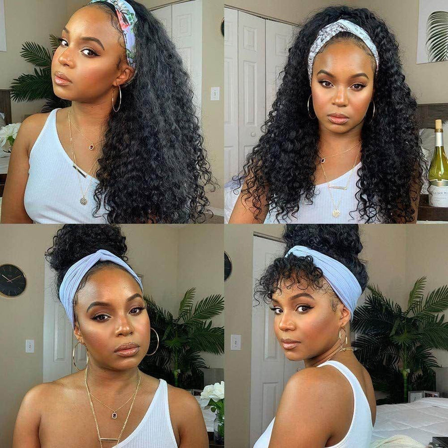 Grawwhair Sale Kinky Curly Headband Wig Cuticle Aligned Human Hair Wigs No Code Available