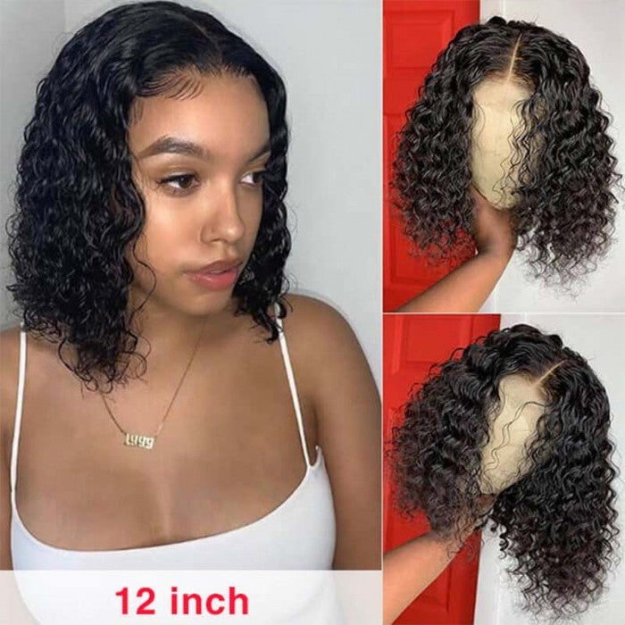 Grawwhair Short Curly Wave Bob 13x6 Lace Frontal Wig 100% Human Virgin Hair