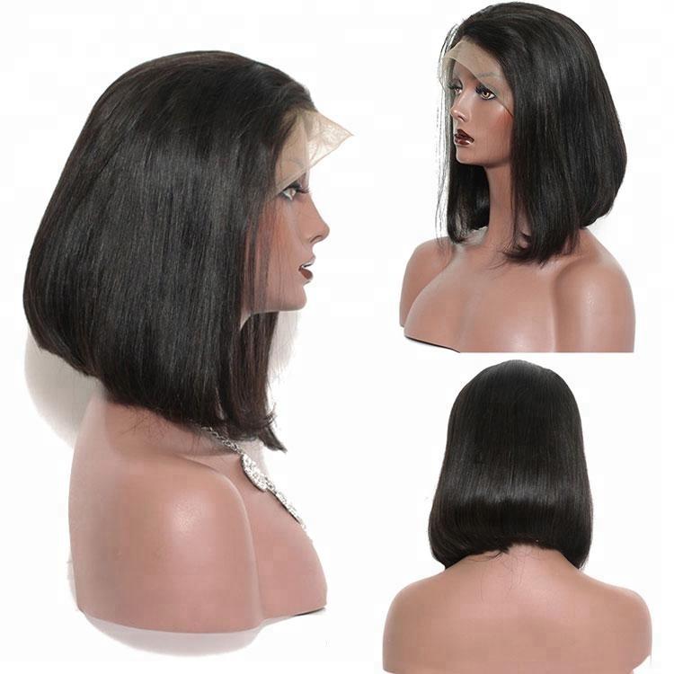 Grawwhair Short Straight Bob 13x4 Lace Front Wig 100% Human Virgin Hair