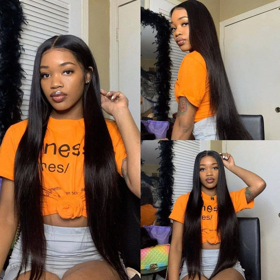 Grawwhair Silky Straight 13x1 T Part Lace Front Wigs Raw Human Hair Wigs