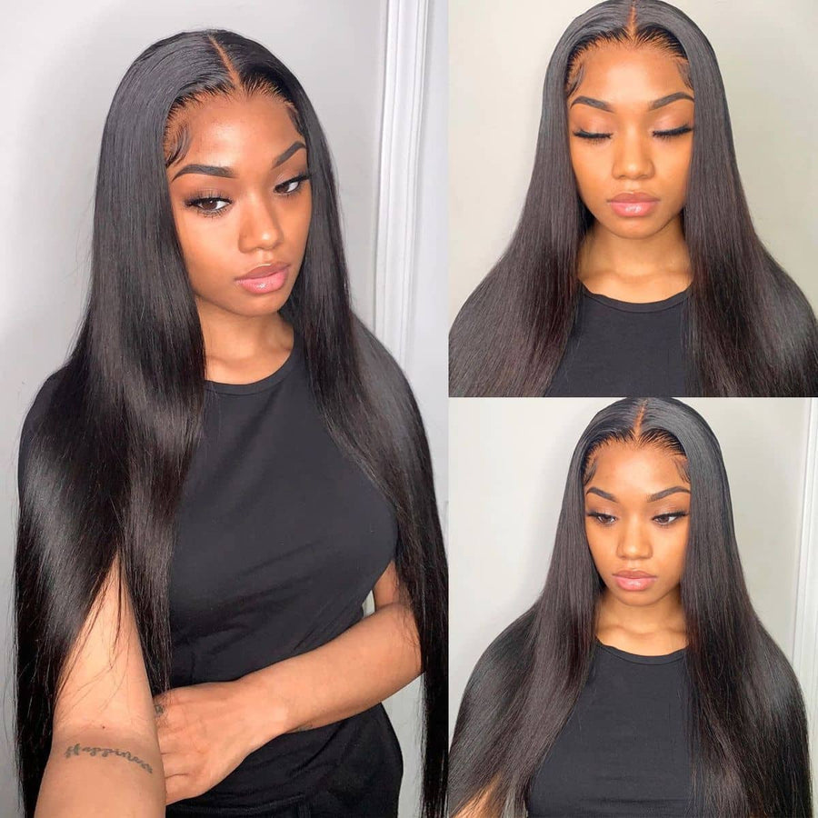 Grawwhair Silky Straight 13x1 T Part Lace Front Wigs Raw Human Hair Wigs