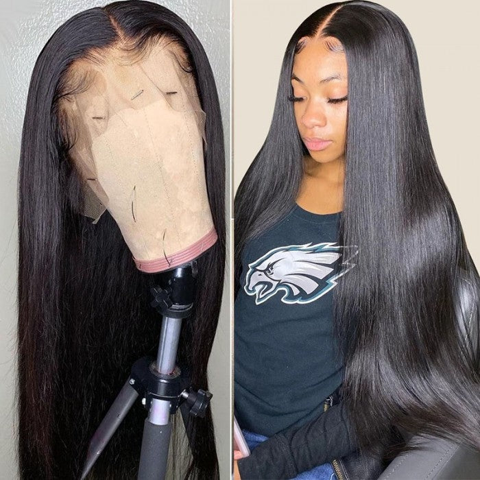 Grawwhair Silky Straight 13x6 Transparent Lace Front Wig Virgin Human Hair