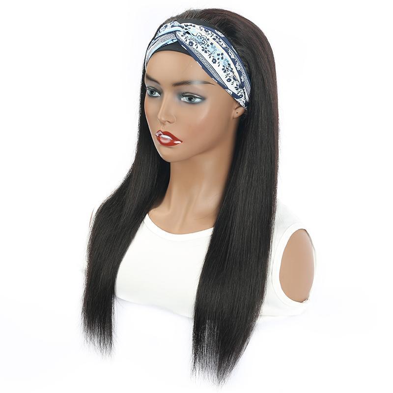 Grawwhair Straight Glueless Headband Wig Brazilian 100% Human Hair Wigs