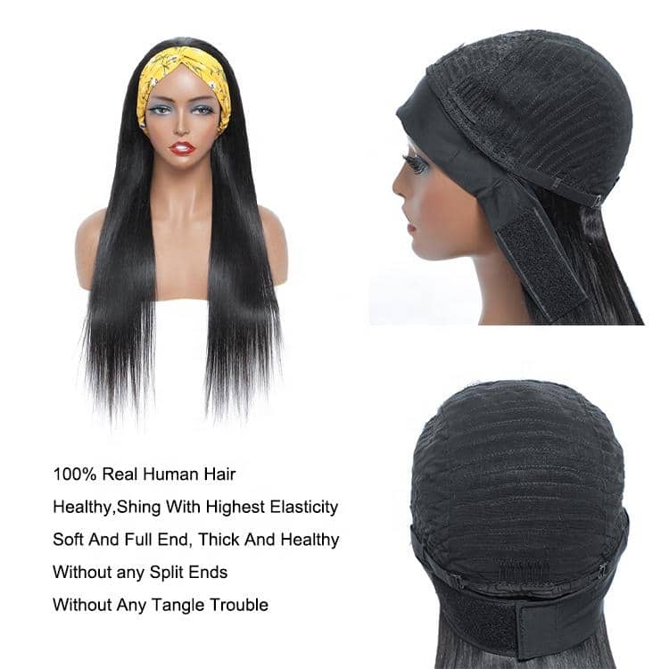 Grawwhair Straight Headband Wig Cuticle Aligned Human Hair Wigs