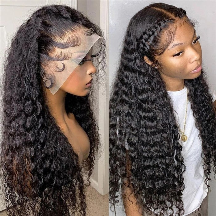 Grawwhair Water Wave 13x6 Transparent Lace Front Wig 100% Virgin Human Hair