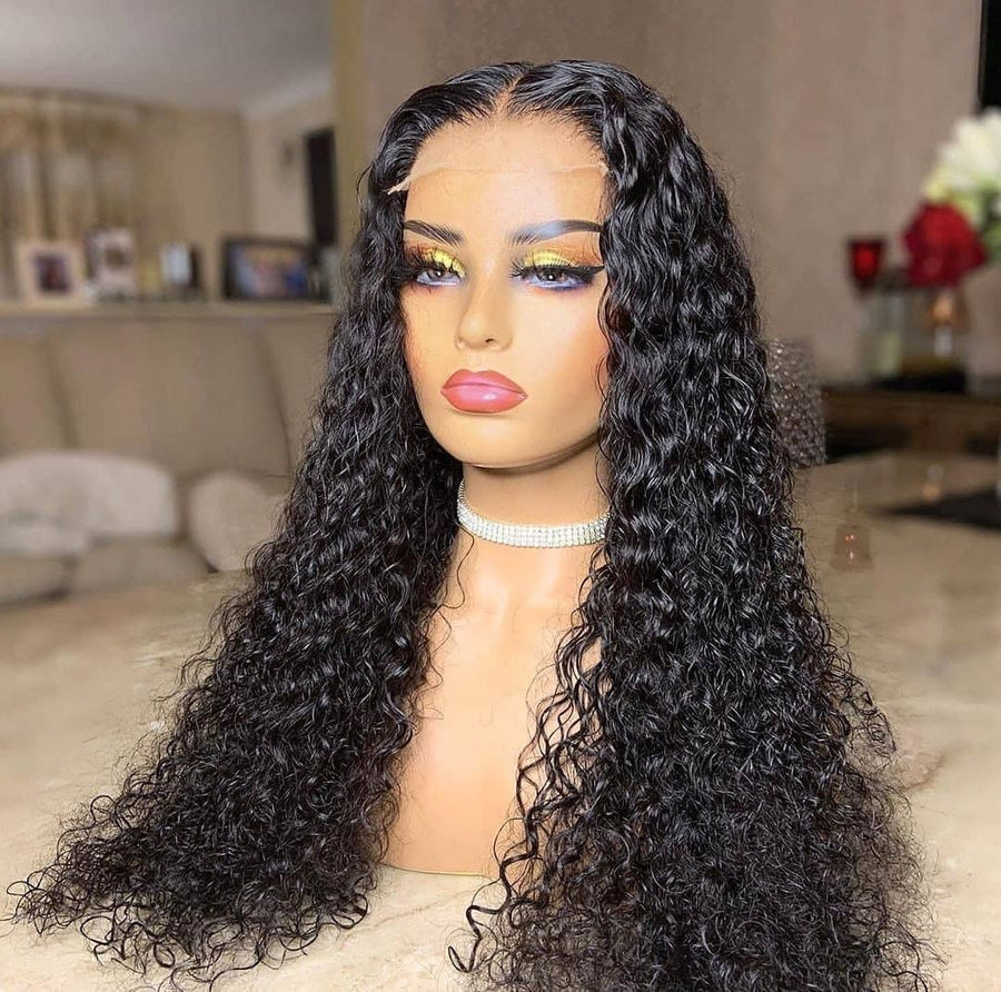 Grawwhair Water Wave 4x4 Transparent Lace Closure Wig 100% Human Virgin Hair