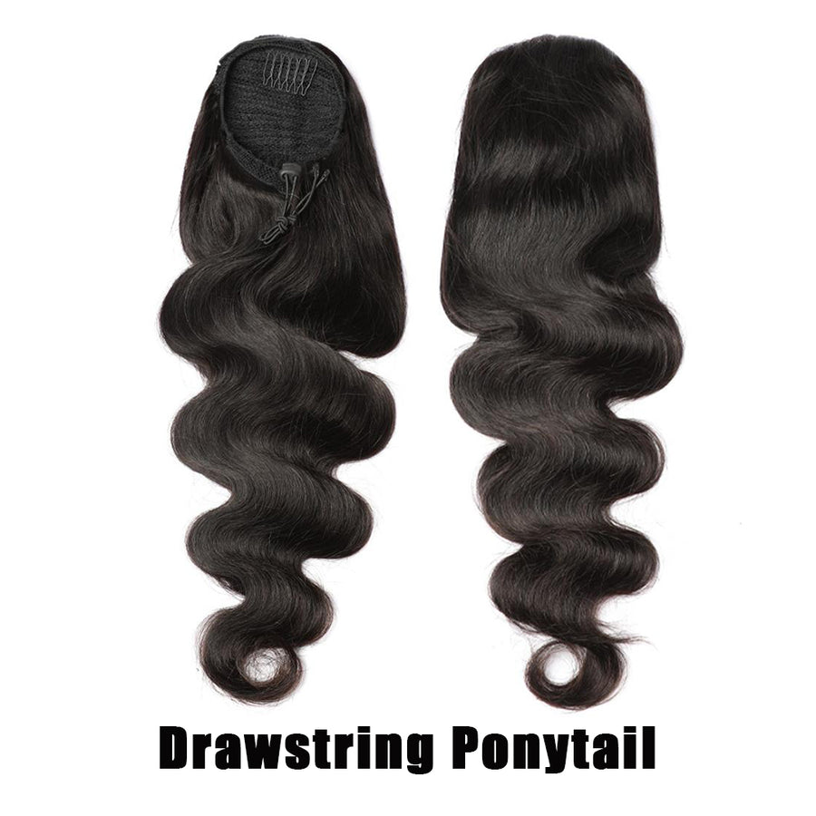 Grawwhair Wrap Ponytail Body Wave Drawstring Ponytail Brazilian Human Virgin Hair Ponytail
