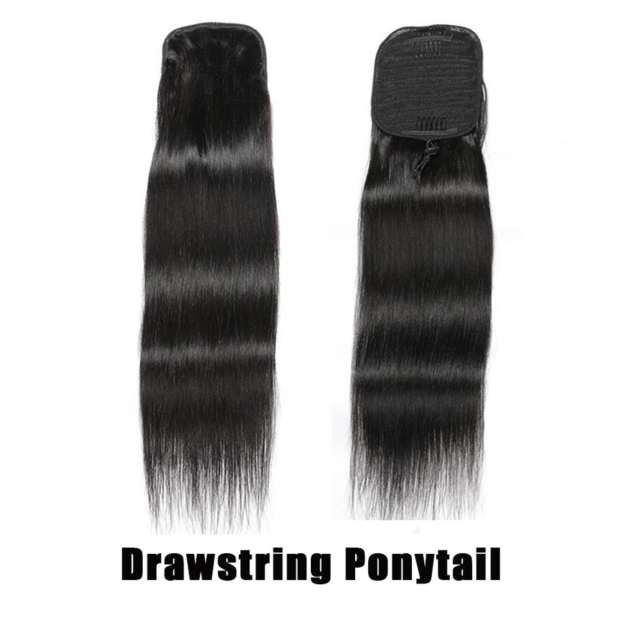 Grawwhair Wrap Ponytail Straight Drawstring Ponytail Brazilian Human Virgin Hair Ponytail