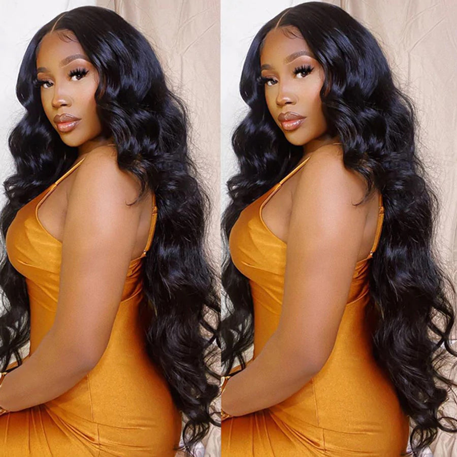 Grawwhair 40 Inch Long Body Wave Lace Front Wig