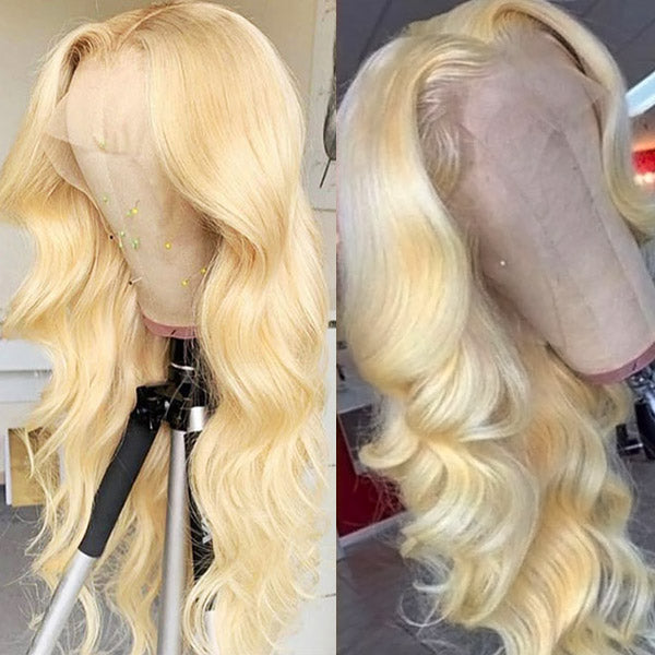 Grawwhair #613 Blonde Body Wave Wig HD Transparent Lace Wig 100% Human Virgin Hair